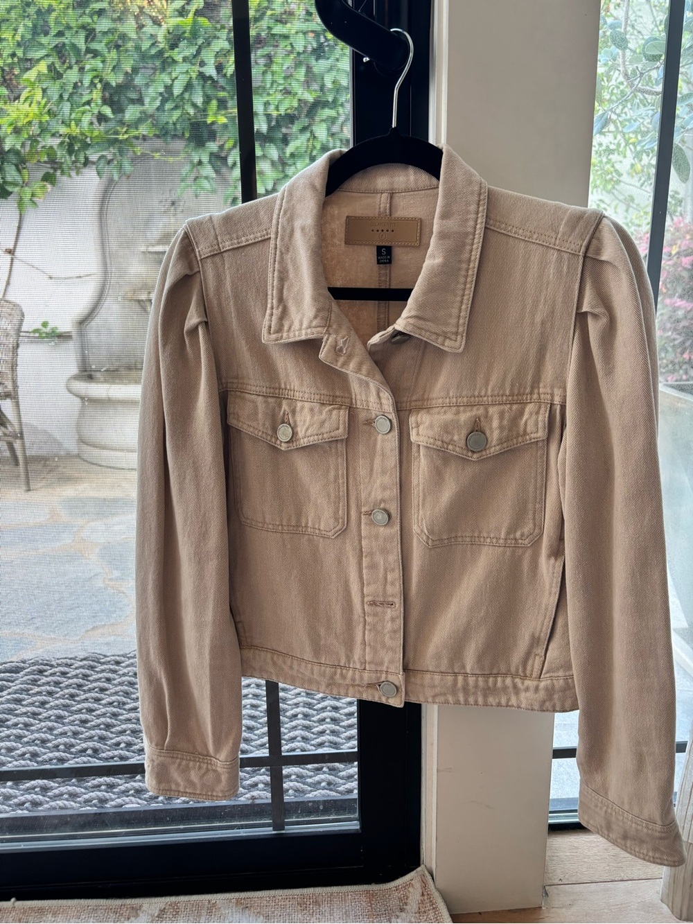 BLANKNYC Beige Jacket With Puff Sleeves